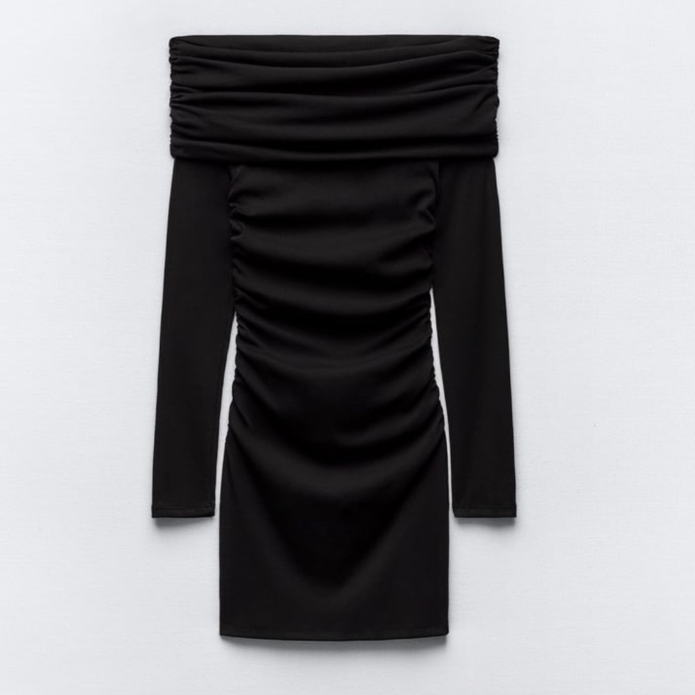 Zara Black Off Shoulder Mini Dress Size M